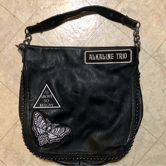 ALKALINE TRIO DIY patched black shoulder bag/purse! EUC ๐๐ค๐ - Picture 2 of 8